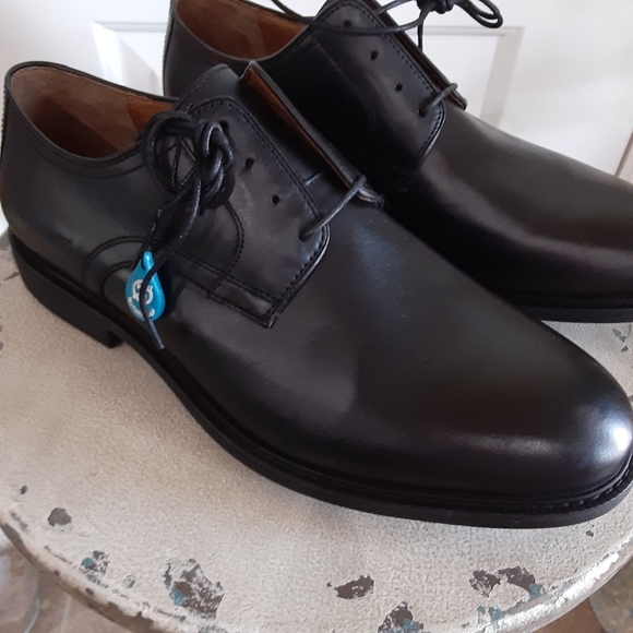 NWT, Johnston & Murphy,  XC4, SHEEPSKIN,  12XW, BLK,  Plain Toe Lace Up - Picture 2 of 11